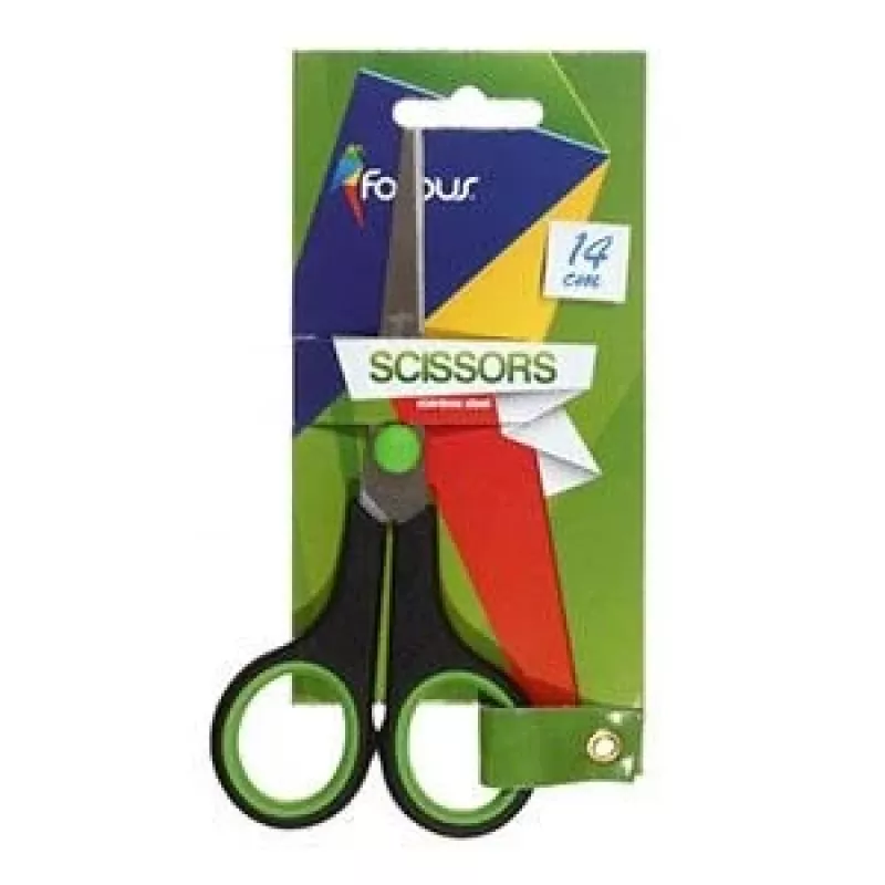 Forbici FORPUS FO60605 14 cm, impugnature gommate, lame in acciaio inox