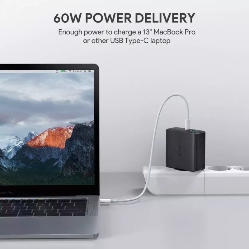 Caricatore da parete PA-D3 2xUSB Power Delivery (1xUSB+1xUSB C) 5,4A 60W Dynamic Detect