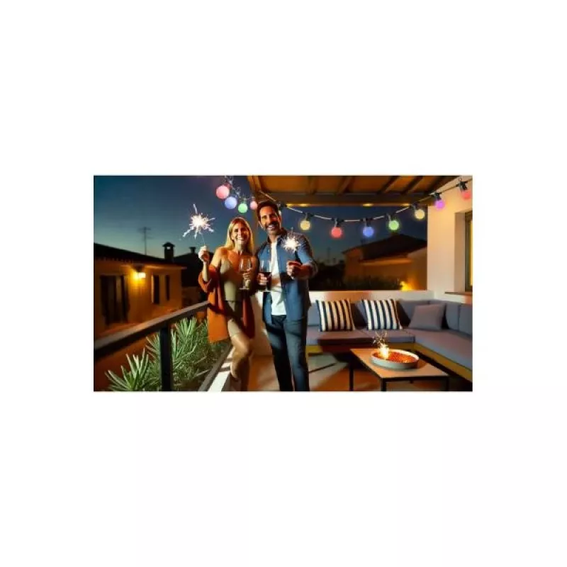 WOOX R5195 catena luminosa decorativa smart 9m RGB+CCT, Google Assistant e Amazon Alexa, IP65