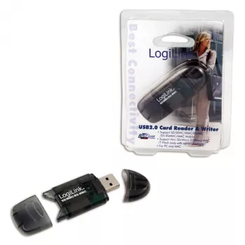 Lettore di schede LOGILINK CR0007 USB 2.0 per SD/MMC, nero, fino a 480 Mbit/s