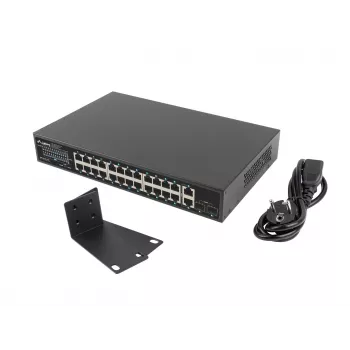 Switch unmanaged Lanberg RSGE-24P-2GE-2S-250 24 porte montaggio rack