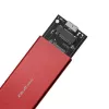 Case per SSD QOLTEC 51831 USB 3.0 per unità M.2 SATA fino a 2 TB, rosso, supporta lunghezza 30 mm, fino a 4 unità