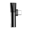 Adattatore audio Baseus USB-C a minijack 3,5 mm + USB-C (nero)