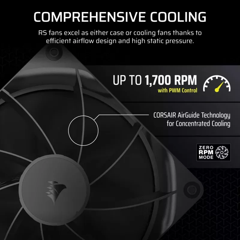 Ventola Corsair RS140 14 cm nero 330–1700 U/min 0,11–3,46 mmH2O