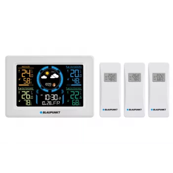 Stazione meteo wireless BLAUPUNKT WS40WH con monitor temperatura e umidità interna/esterna