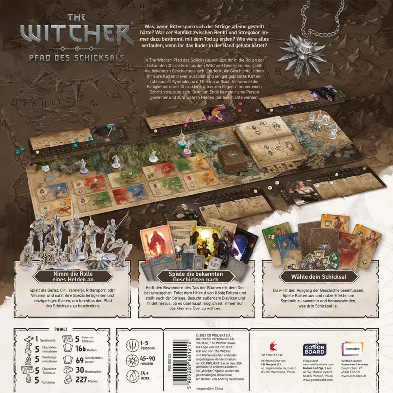 Gioco da tavolo Asmodee The Witcher: Il sentiero del destino Deluxe Edition – gioco di ruolo/strategia da tavolo