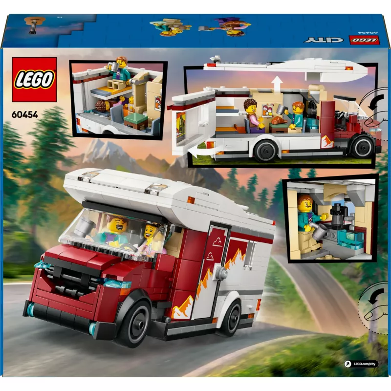 Giocattolo da costruzione LEGO City Camper avventura 60454, 385 pezzi, altezza 80 mm, per bambini da 6 anni