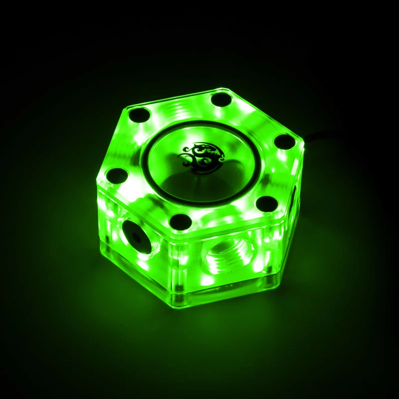 Indicatore di flusso BitsPower Hexagon Flow Indicator-RGB BP-HFI-RGB — illuminazione RGB, design esagonale