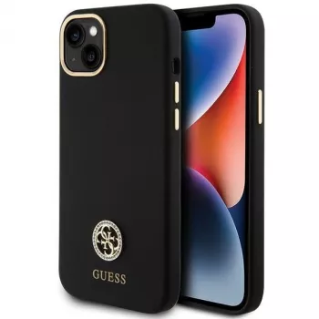 GUESS | GUHCP15M4DGPK | Cover posteriore | Apple | iPhone 15 Plus/14 Plus | TPU, silicone, microfibra | nero