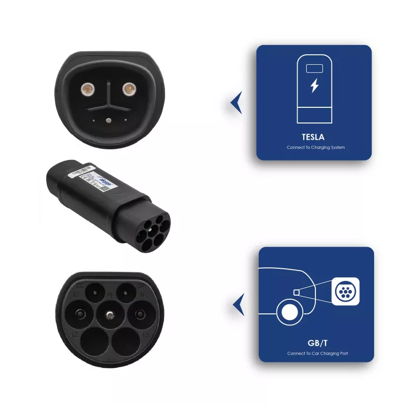 Akyga AK-SC-E22 Adattatore di ricarica per auto elettriche da Tesla a GB/T monofase 32A