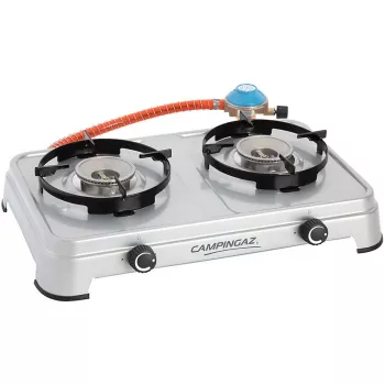 Fornello a gas Camping Cook CV (grigio, a due fuochi)