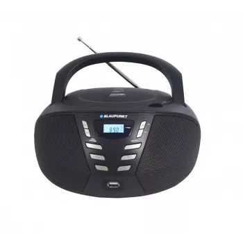 Lettore CD portatile Blaupunkt BB7BK — MP3, radio FM, USB, AUX, a batteria, 2 altoparlanti integrati, 240×230×128 mm