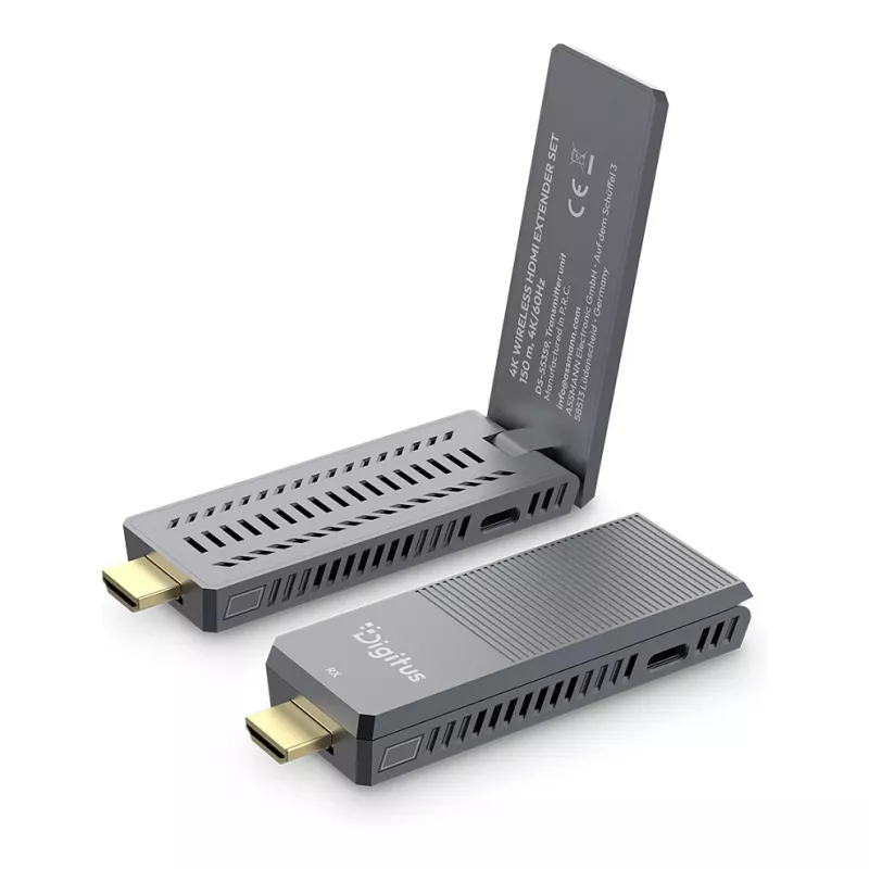 Set extender HDMI wireless DIGITUS DS-55359 — 4K/60Hz, 150 m, trasmettitore e ricevitore AV