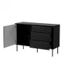 Cassettiera cama meble CORTINA 1D3S 120x40x81 cm, nero, 3 cassetti, truciolare