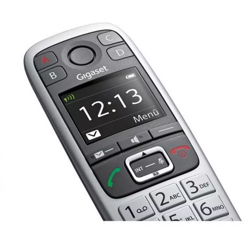 Gigaset E560 telefono DECT telefono con display del numero nero, argento