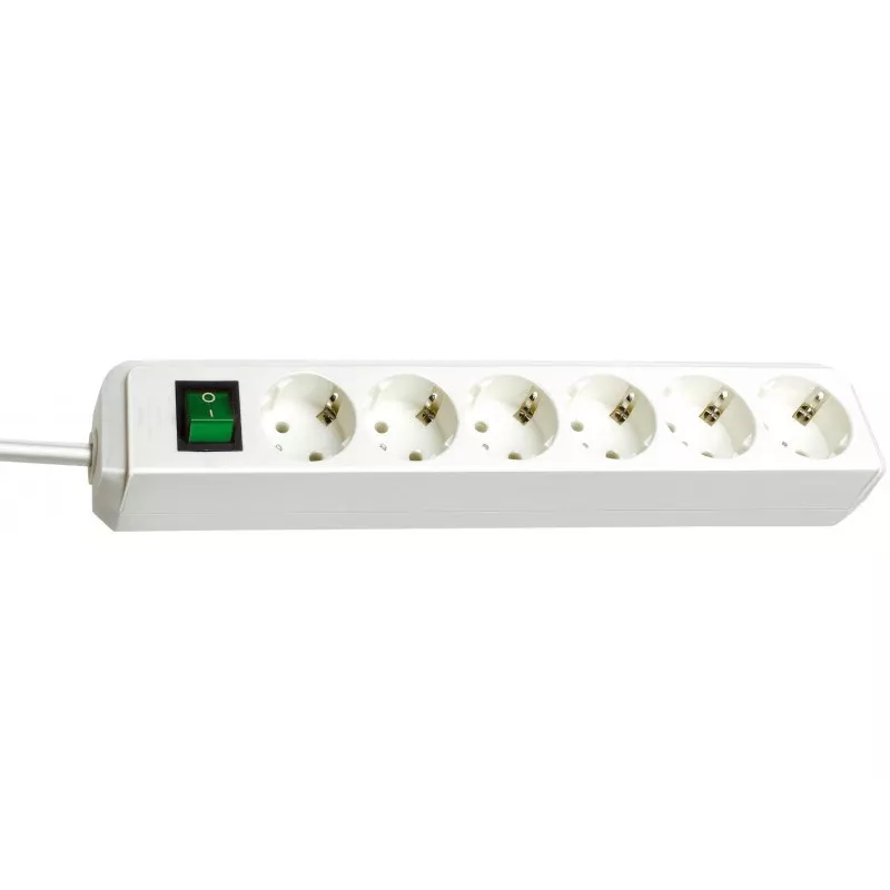 Brennenstuhl Eco-Line Ciabatta con interruttore [6 prese, bianco, 1,5m]