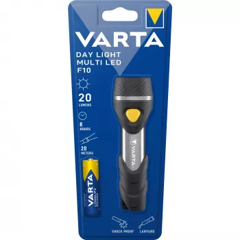 Varta Day Light Multi LED F10 - portachiavi con luce - alluminio - nero - ABS sintetico - alluminio - gomma - tasti - CE - LED