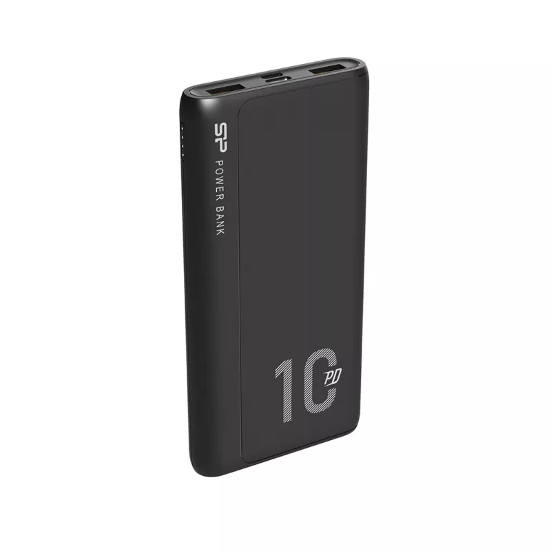 Powerbank Silicon Power QP15 10000 mAh, LiPo, 2x USB-A + 2x USB-C, ingresso Micro-USB, nero