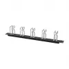 Pannello di gestione cavi per rack 1U metallo con 5 grandi supporti, ALLNET ALL-S0002251, nero
