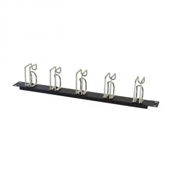 Pannello di gestione cavi per rack 1U metallo con 5 grandi supporti, ALLNET ALL-S0002251, nero