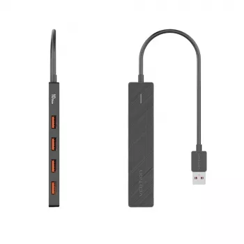 Hub multiporta 5-in-1 USB 3.2 Gen 2 Vention CHOBB — 5 porte (4× USB 3.2 Gen 2 Type-A, 1× USB 3.2 Gen 1 Type-A), 0,15 m, ABS, nero