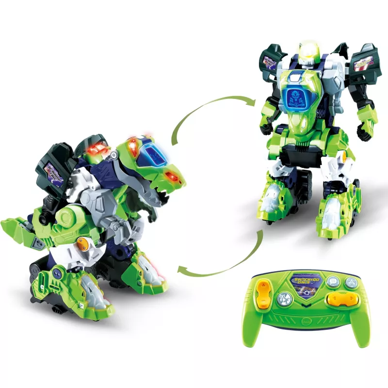 Dinosauro giocattolo radiocomandato VTech Switch & Go Dinos T-Rex, si trasforma tra dinosauro e veicolo, per bambini