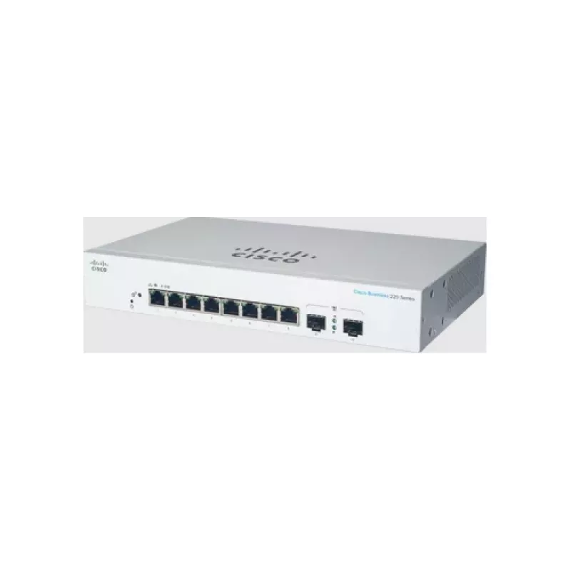 Switch managed L2 Gigabit Ethernet Cisco CBS220-8T-E-2G — 8x RJ-45 10/100/1000, 2x SFP, 1U, 20 Gbit/s, 8192 MAC