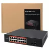 Switch di rete QOLTEC 52364 — Gigabit Ethernet PoE 16xRJ45, 2xSFP