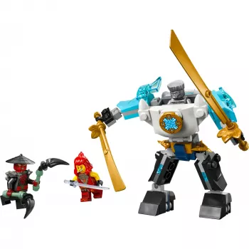 LEGO NINJAGO Set 71827 Mech armatura da combattimento di Zane, 92 pezzi, 2 minifigure, altezza 100 mm, età 6+