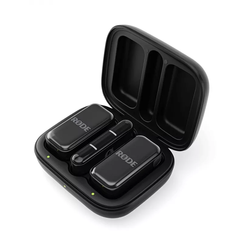 Sistema di microfoni wireless Rode Wireless Micro Lightning — omnidirezionale, 48 kHz, 24 bit, portata 100 m, batteria 7 h