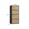 Comodino ALMA, antracite/rovere artisan