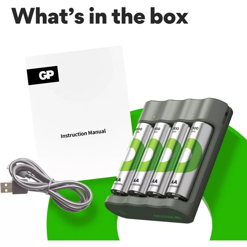 Caricabatterie GP B441 per batterie ricaricabili NiMH AA e AAA