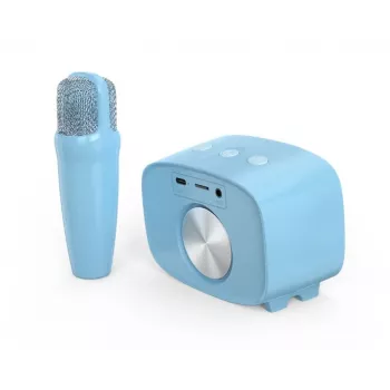 Altoparlante portatile per bambini myFirst Voice 2 di myFirst — blu, altoparlante senza fili a batteria con supporto microfono
