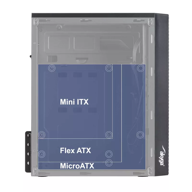 Case PC Micro-ATX Akyga AK36BK, Micro ATX / Flex ATX / Mini ITX, USB 3.0 + USB 2.0, senza alimentatore, nero