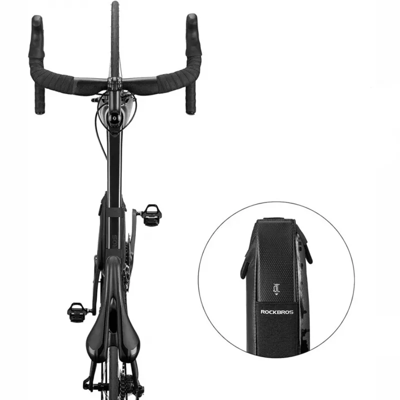 Rockbros B39-2 Borsa da telaio per bici impermeabile, nera