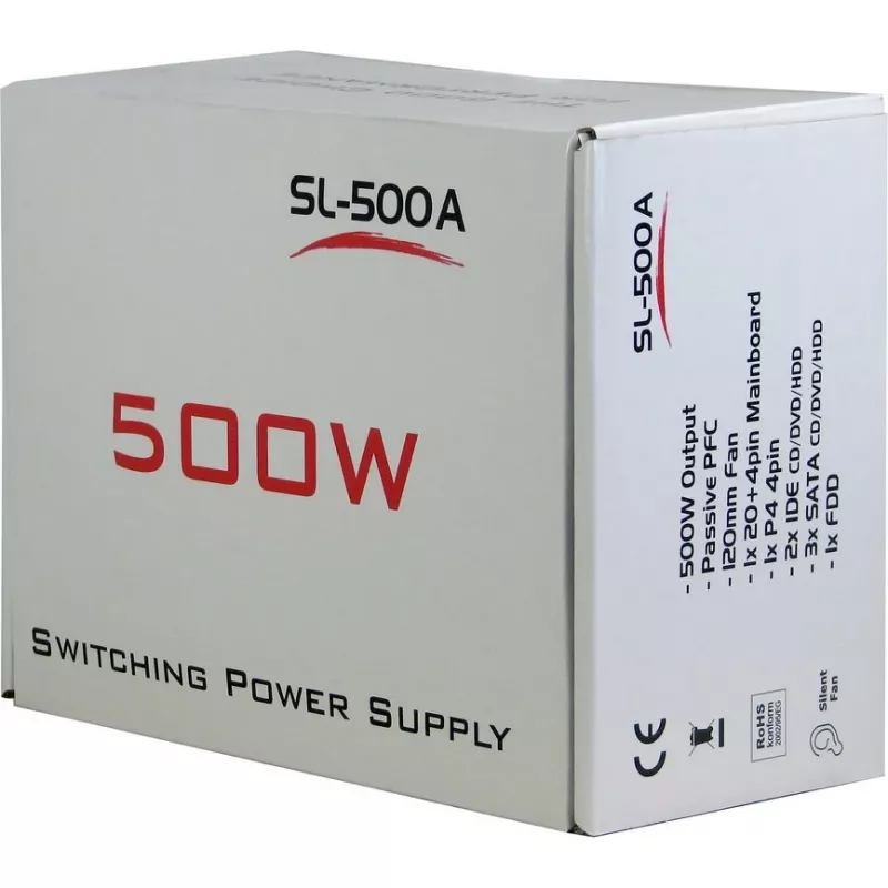 Alimentatore Inter-Tech SL-500W(A) 500W ATX non modulare