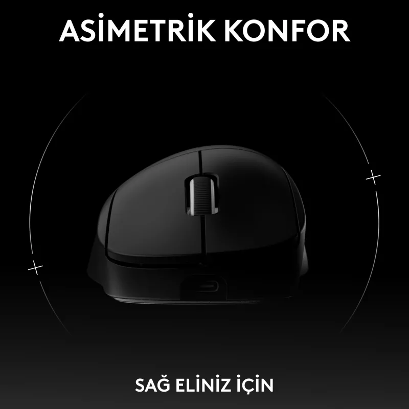 Logitech G PRO X SUPERLIGHT 2 DEX Mouse gaming wireless, nero