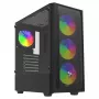 Case PC SAVIO Noctis Flow RGB — Cube, ATX/Mini-ITX, 3x ventole frontali da 120 mm, pannello laterale in vetro temperato, GPU max 35 cm