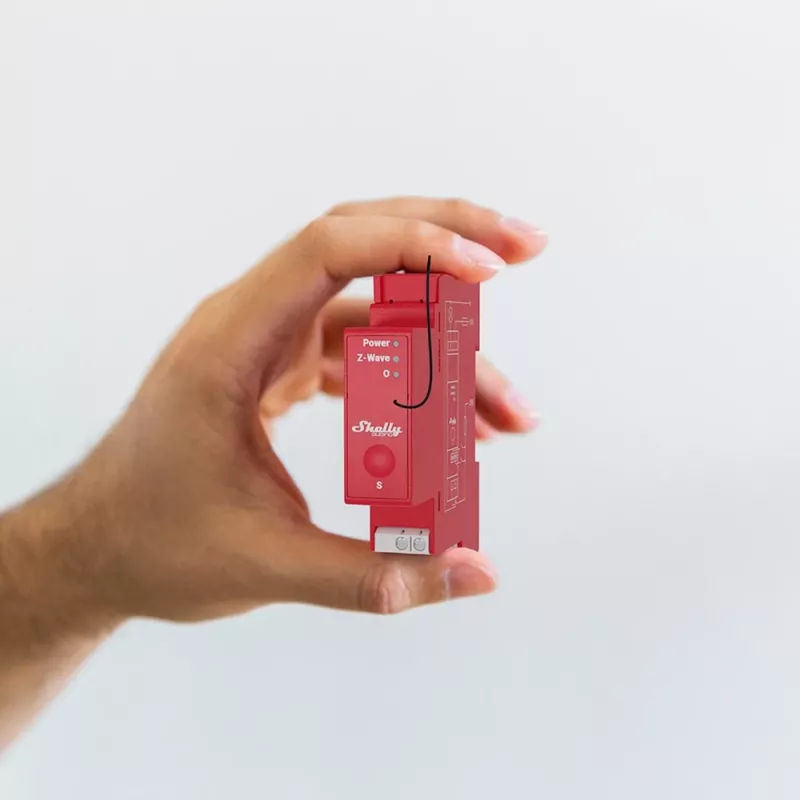 Relè a semiconduttore Shelly Qubino Wave PRO 1PM rosso 16A 110-240V