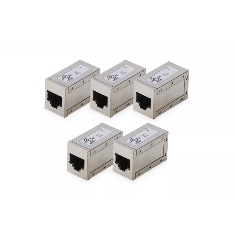 DIGITUS giunti modulari CAT 6, schermati, 5 pezzi, RJ-45, contatti dorati, argento