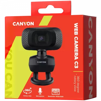 CANYON webcam C3 HD 720p nero