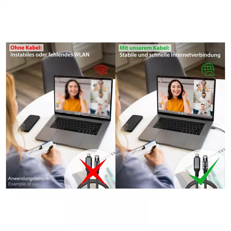 Good Connections cavo Ethernet USB-C RJ45, antracite, 5,0 m