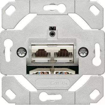 Presa di rete Gira 245200 – 2×RJ-45 Cat6a, metallico