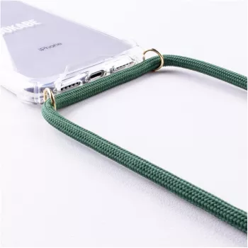 Custodia con collana per smartphone Lookabe per iPhone 7/8, oro con dettagli verdi