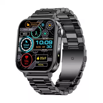 Smartwatch Colmi P80 acciaio nero con Bluetooth e cardiofrequenzimetro