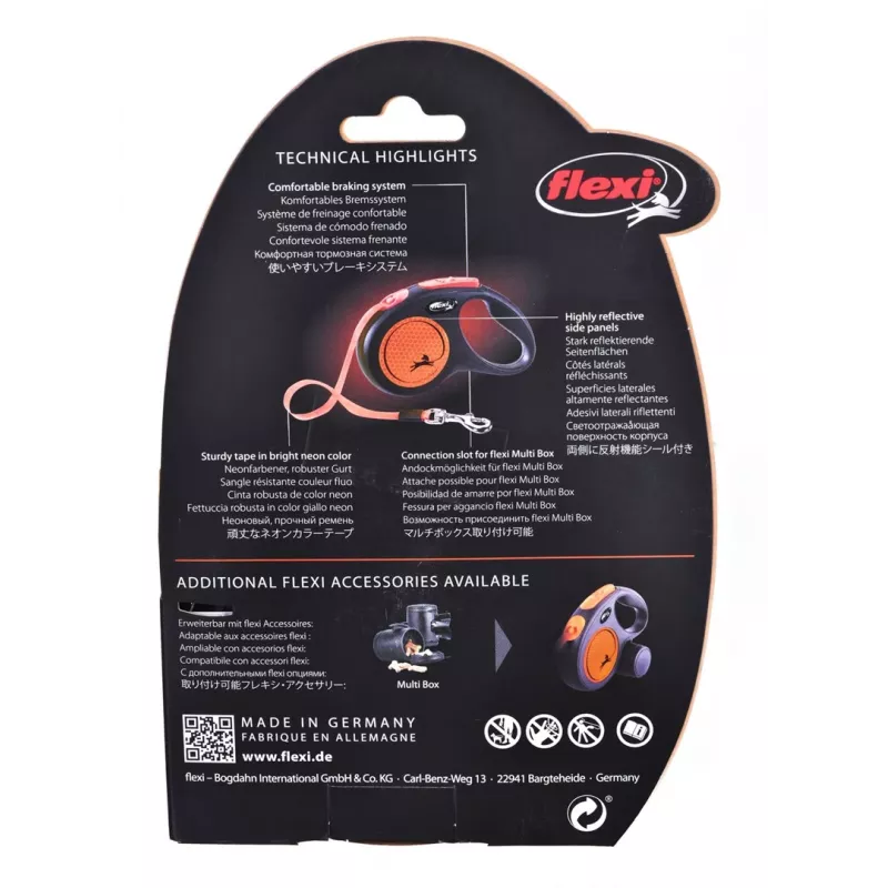 FLEXI new Neon M - guinzaglio automatico per cani - 5 m