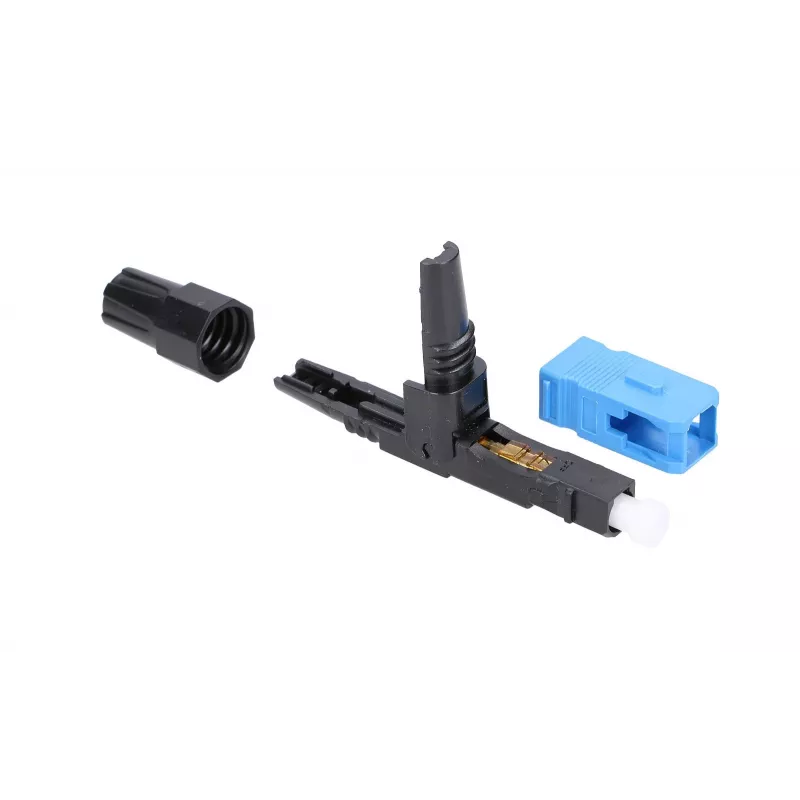 Connettore rapido per fibra ottica Extralink SC/UPC maschio, confezione singola, nero o blu