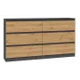 Cassettiera Top e Shop M6 140 ANT/ART, 6 cassetti, antracite rovere, 1380×750×400 mm