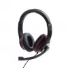 Headset gaming con filo GEMBIRD MHS-03-BKRD — binaurale, circumaurale, 3,5 mm, cavo 1,8 m, rosso/nero