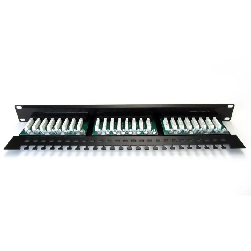 Digitus DN-91524U-EC patch panel 19" a 24 porte Cat5e U/UTP, 1U, con supporto per cavi, nero